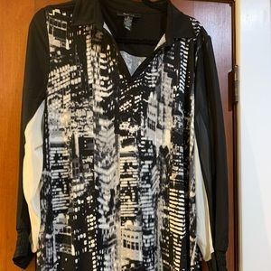 Patterned tunic length top